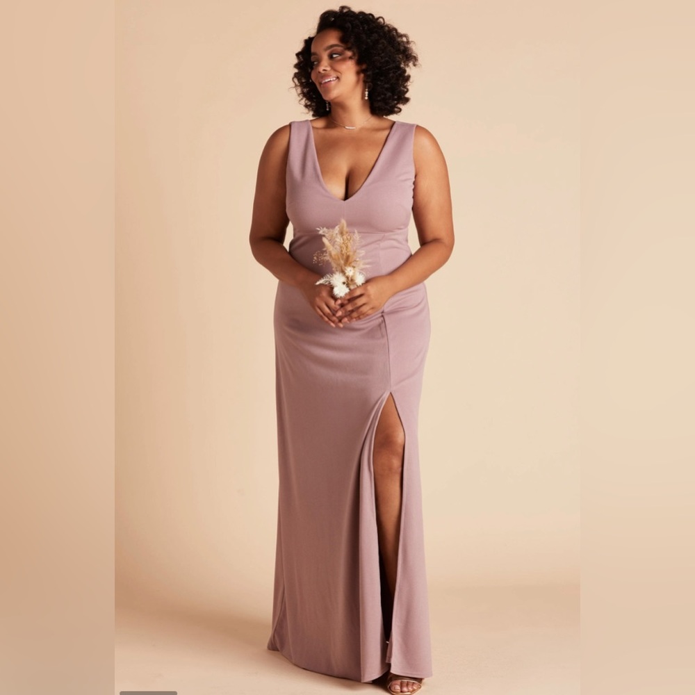 Birdy Grey Shamin Crepe Bridesmaid Dress in Dark Mauve Size Curve 1X NWT